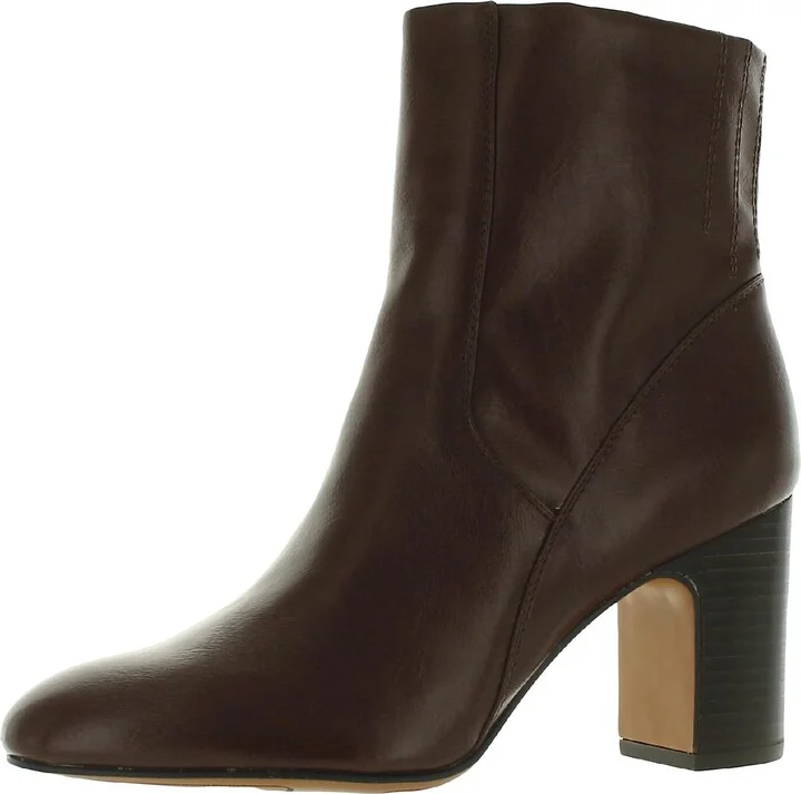 Ponte Womens Faux Leather Ankle Booties