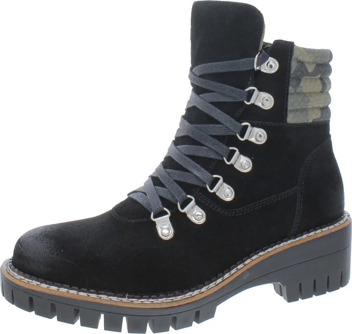 Pontiac Womens Leather Lace Up Ankle Boots
