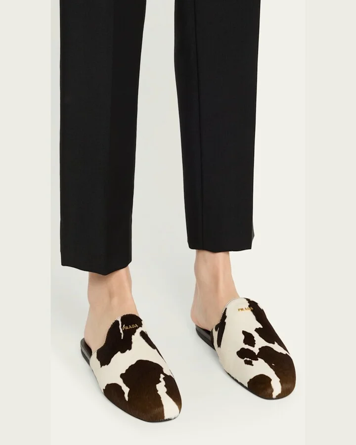 Pony Hair Flat Mules - Image 3