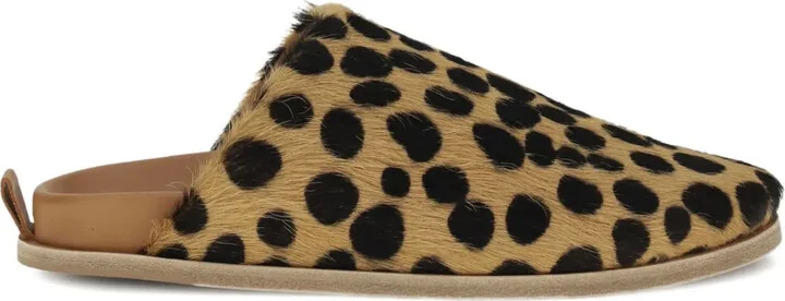 Pony-Hair Spotted Sandals