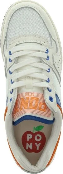 PONY Mens Astro Classic Genuine Leather Premium Lace Up Athletic Sneaker Shoe, Blue/White, Size - Image 3