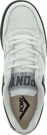 PONY Mens Astro Genuine Leather Premium Lace Up Athletic Sneaker Shoe, White/Black, Size - Image 2