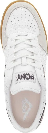 PONY Mens Linebacker Lux Genuine Leather and Suede Premium Lace Up Athletic Sneaker Shoe, Black/Off White, Size - Image 4