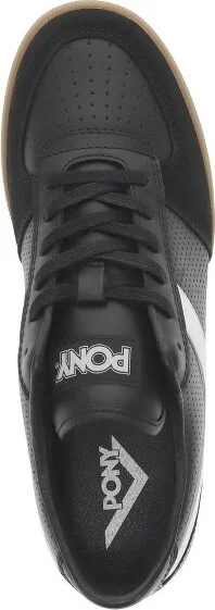 PONY Mens Linebacker Lux Genuine Leather and Suede Premium Lace Up Athletic Sneaker Shoe, Black/Off White, Size - Image 6