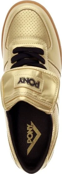 PONY Mens Linebacker Metallic Genuine Leather Premium Lace Up Athletic Sneaker Shoe, Gold Metallic, Size - Image 2