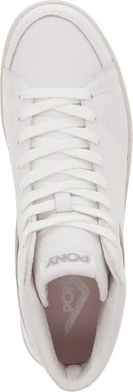 PONY Mens M-80 High Genuine Leather Premium Lace Up Athletic Sneaker Shoe, White/Grey/Off White, Size - Image 2