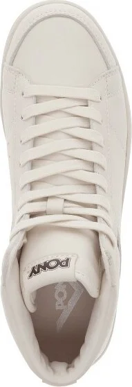 PONY Mens M-80 High Genuine Leather Premium Lace Up Athletic Sneaker Shoe, White/Grey/Off White, Size - Image 3