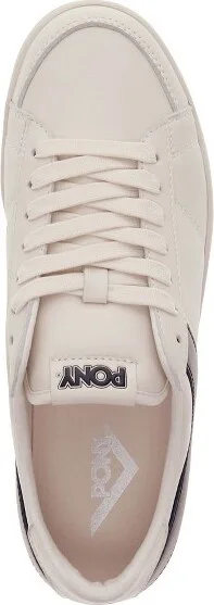 PONY Mens M-80 Low Genuine Leather Premium Lace Up Athletic Sneaker Shoe, Off White/Black, Size - Image 2