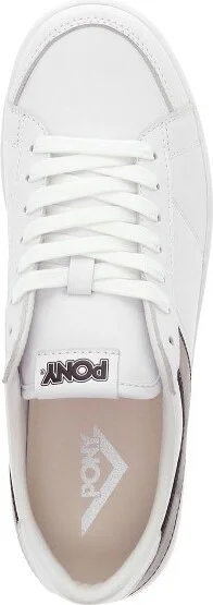 PONY Mens M-80 Low Genuine Leather Premium Lace Up Athletic Sneaker Shoe, Off White/Black, Size - Image 5