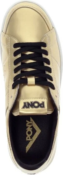 PONY Mens M-80 Low Metallic Genuine Leather Premium Lace Up Athletic Sneaker Shoe, Silver, Size - Image 4