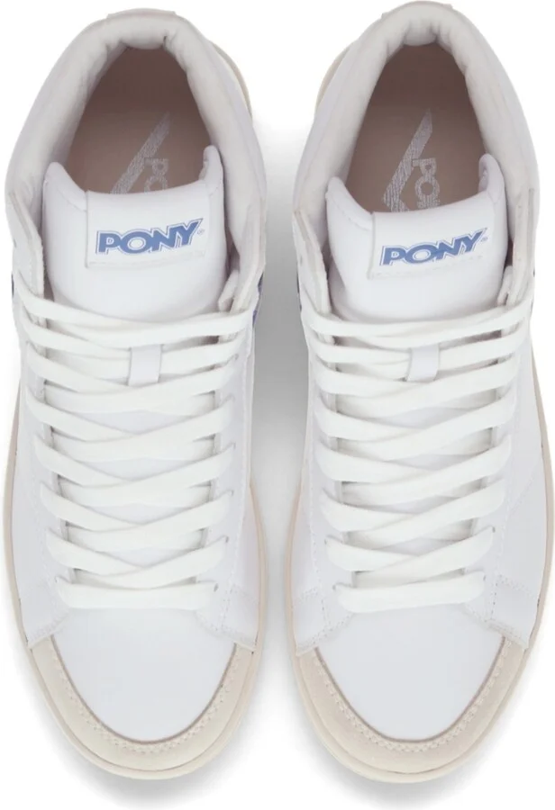 Pony Men's M Pro High Sneakers - White/Blue - Image 4