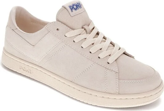 PONY Mens M-Pro Low Lux Genuine Suede Premium Lace Up Athletic Sneaker Shoe, Oatmeal/Off White, Size