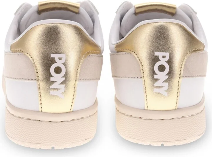 Pony Men's M-Pro-Low Metallic Sneaker - White/Gold - Image 5