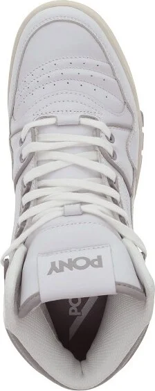 PONY Mens M100 Genuine Leather Premium Hightop Lace Up Athletic Sneaker Shoe, White, Size - Image 2