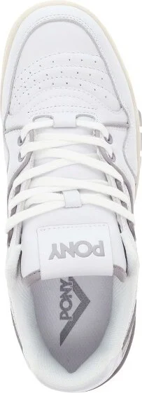 PONY Mens M100 Low Genuine Leather Premium Lace Up Athletic Sneaker Shoe, White/Gray, Size - Image 2