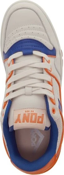 PONY Mens M100 Low Genuine Leather Premium Lace Up Athletic Sneaker Shoe, White/Navy, Size - Image 5