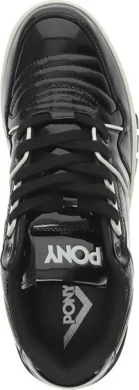 PONY Mens M100 Low Patent Genuine Leather Premium Lace Up Athletic Sneaker Shoe, Burgundy/Off White, Size - Image 3