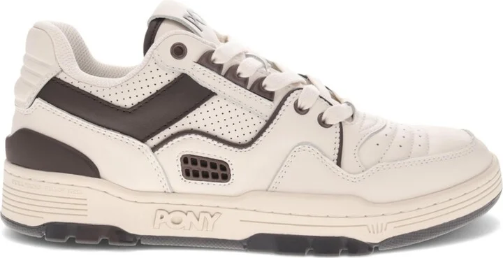 Pony Men's M100 Low Sneaker - White/Brown - Image 2