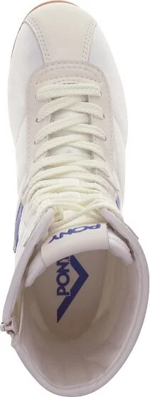 PONY Womens KO-80 High Archive Genuine Leather and Mesh Premium Lace Up Athletic Sneaker Shoe, White/Royal, Size - Image 2