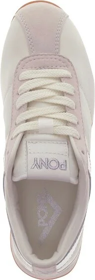 PONY Womens KO-80 Low Genuine Leather and Suede Premium Lace Up Athletic Sneaker Shoe, Snow White/Moonbeam/Silver, Size - Image 3