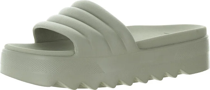 Pool Party Womens Two Tone Open Toe Pool Slides