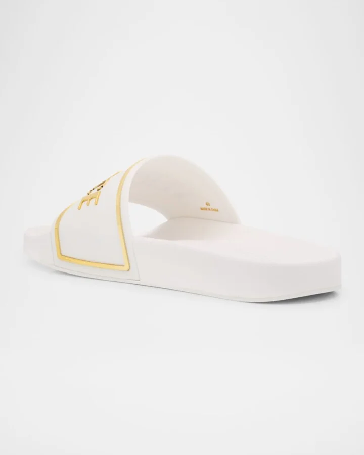 Pool Slides with Gold-Tone Logo - Image 2