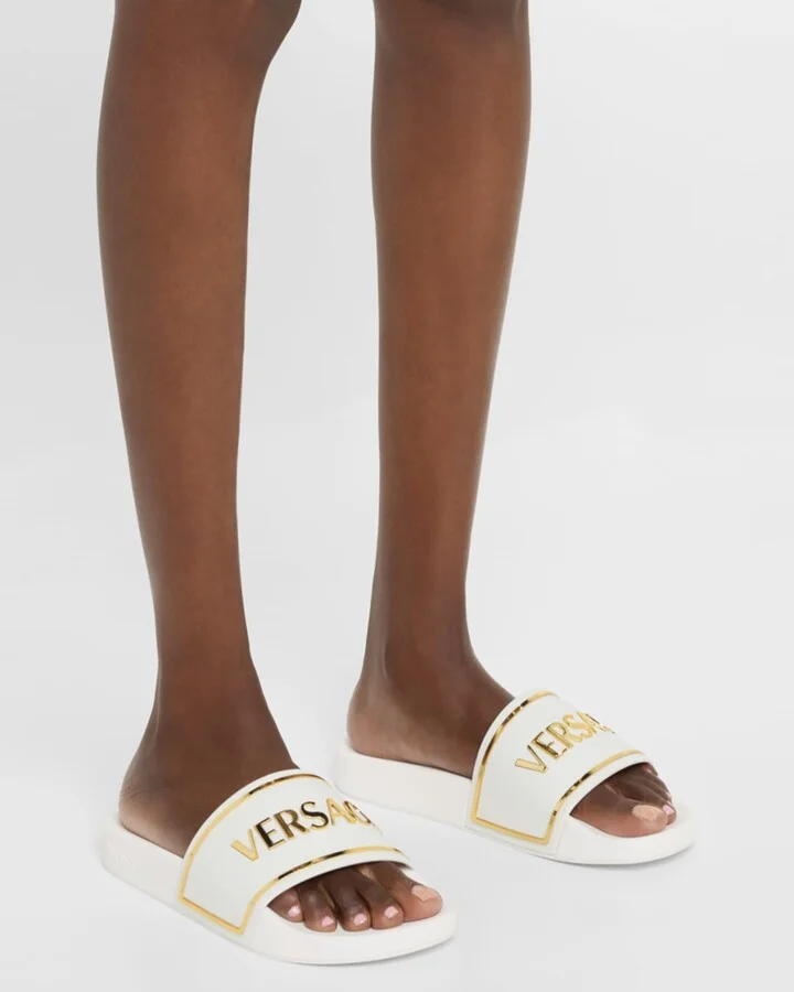 Pool Slides with Gold-Tone Logo - Image 3
