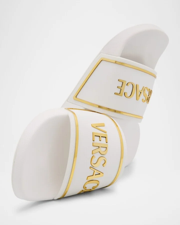 Pool Slides with Gold-Tone Logo - Image 5