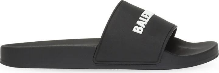 ‘Pool’ Slides With Logo, , - Black
