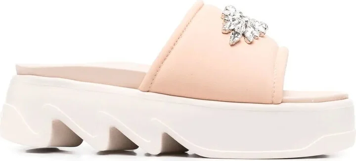 Poolside crystal-embellished sandals