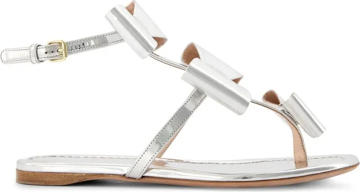 Pop-Bow flat sandals