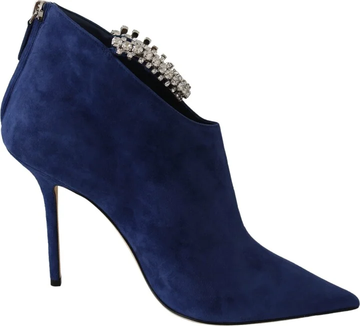 Pop Crystal-Strap Heeled Women's Boots