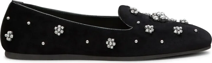 Poppy crystal-embellished loafers