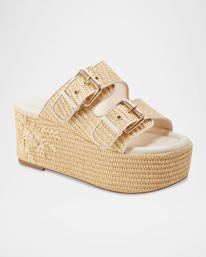 Poppy Floral Dual-Buckle Platform Sandals - Image 2