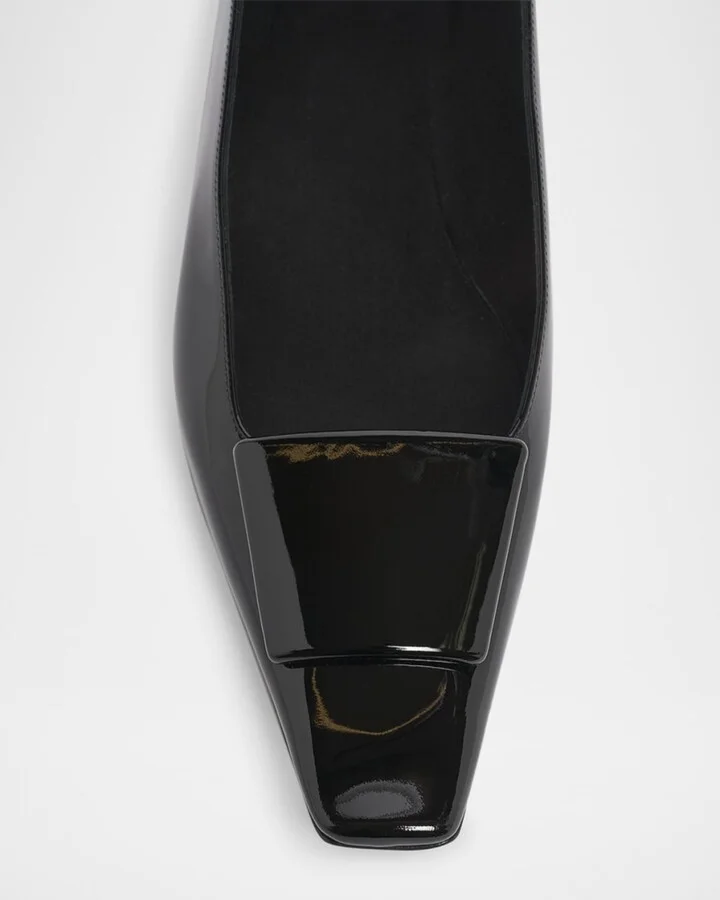 Poppy Patent Buckle Foldable Ballerina Flats - Image 2