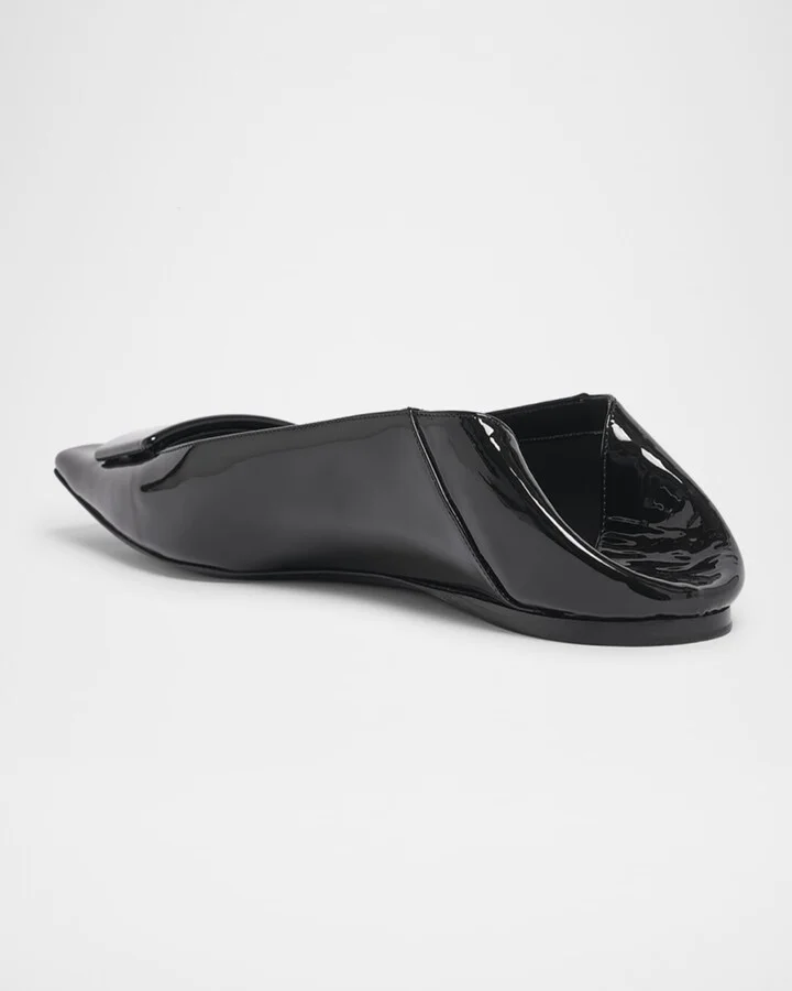 Poppy Patent Buckle Foldable Ballerina Flats - Image 5