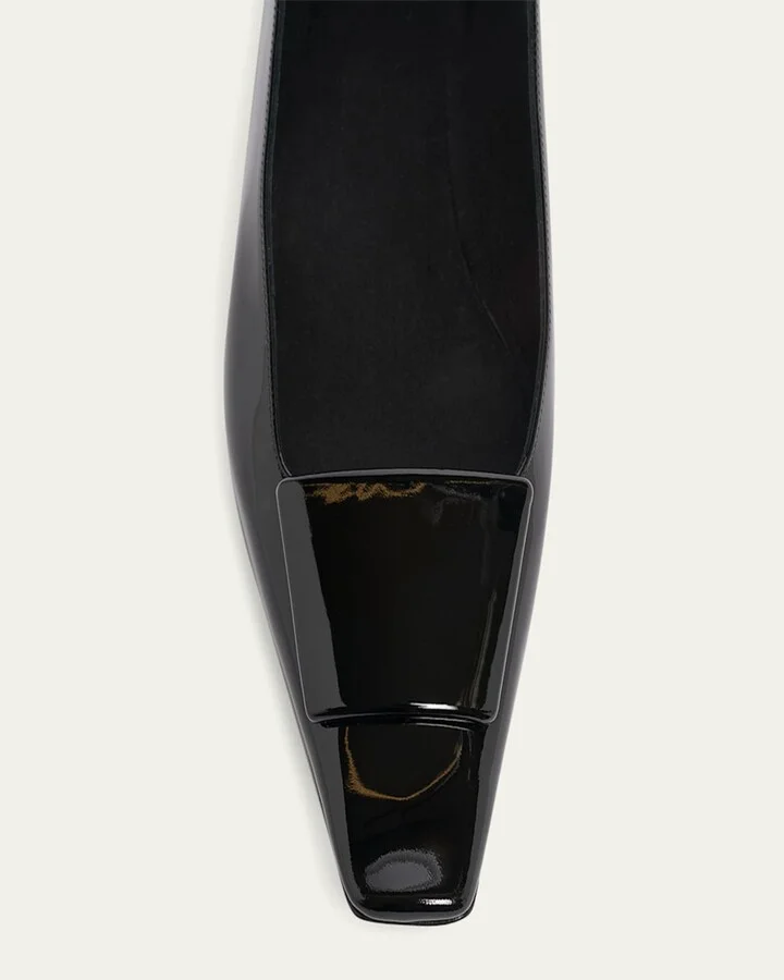 Poppy Patent Buckle Foldable Ballerina Flats - Image 10
