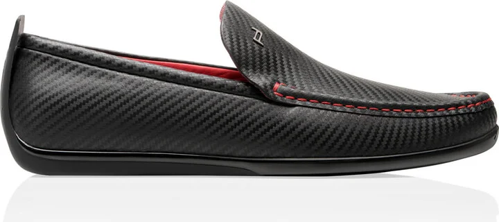 Porsche Beverly Hills Carbon Design Black-Red Moccasins