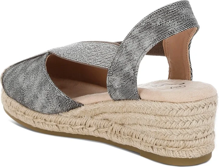 Port Side Metallic Espadrille Platform Wedge Pump - Image 2