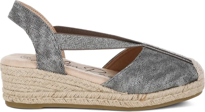Port Side Metallic Espadrille Platform Wedge Pump - Image 5