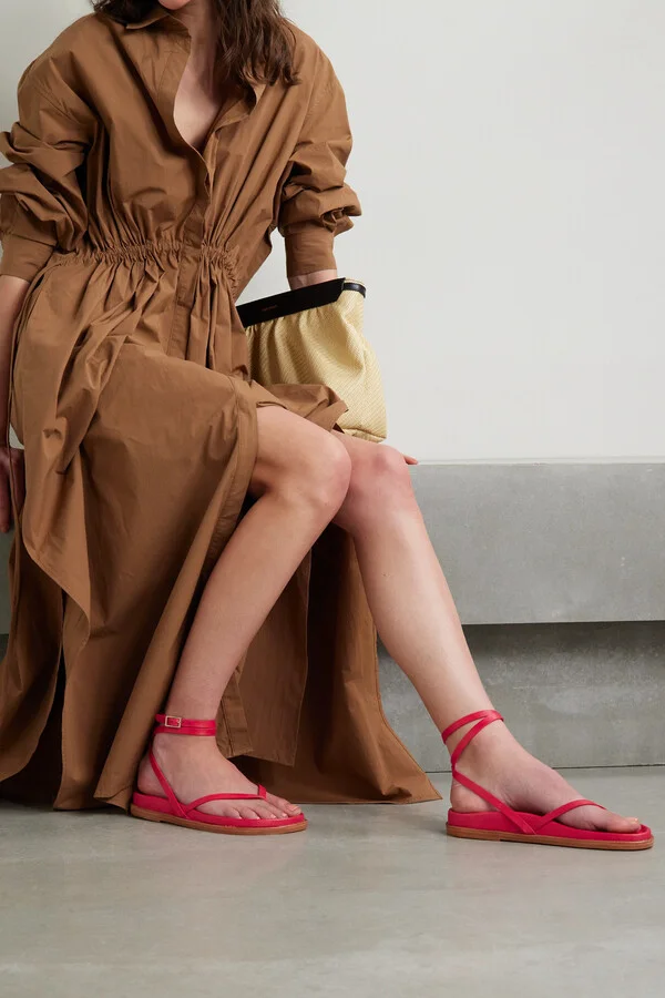 PORTE & PAIRE - Leather Sandals - Red - Image 2