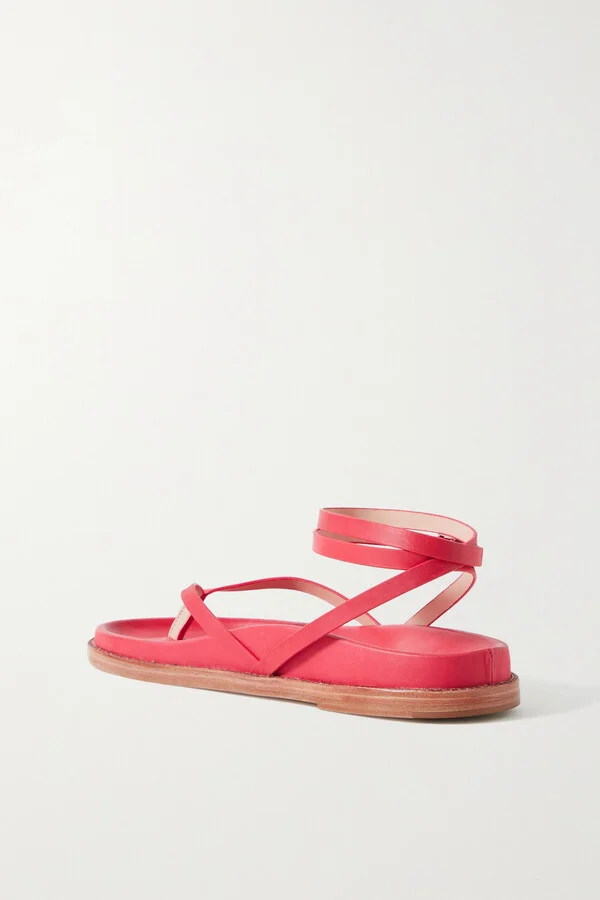 PORTE & PAIRE - Leather Sandals - Red - Image 3