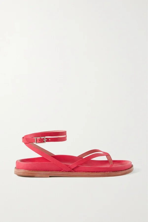 PORTE & PAIRE - Leather Sandals - Red