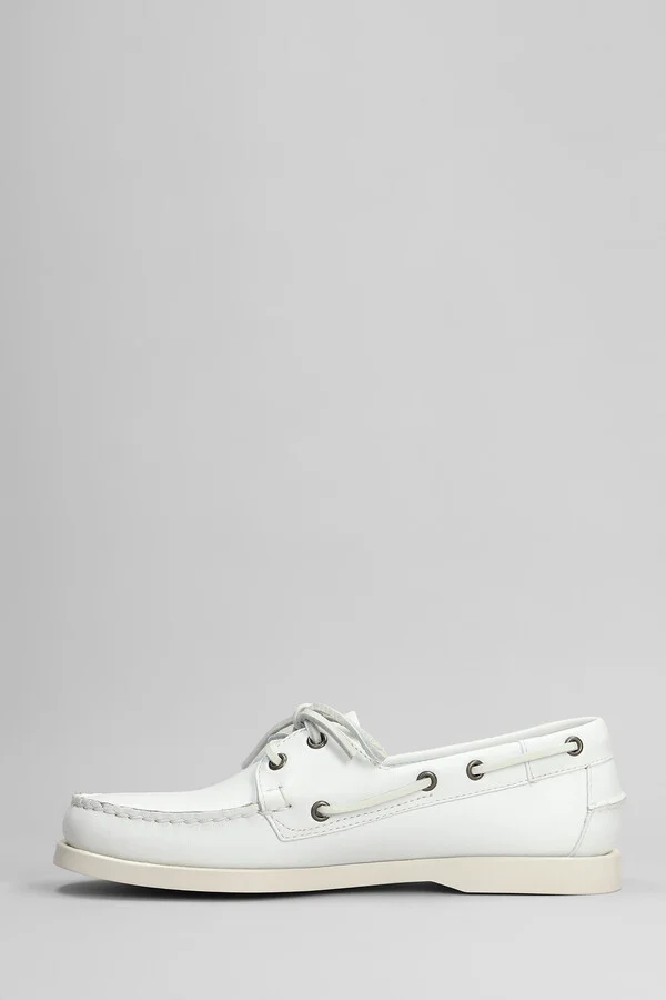 Portland Loafers In White Leather - Image 3