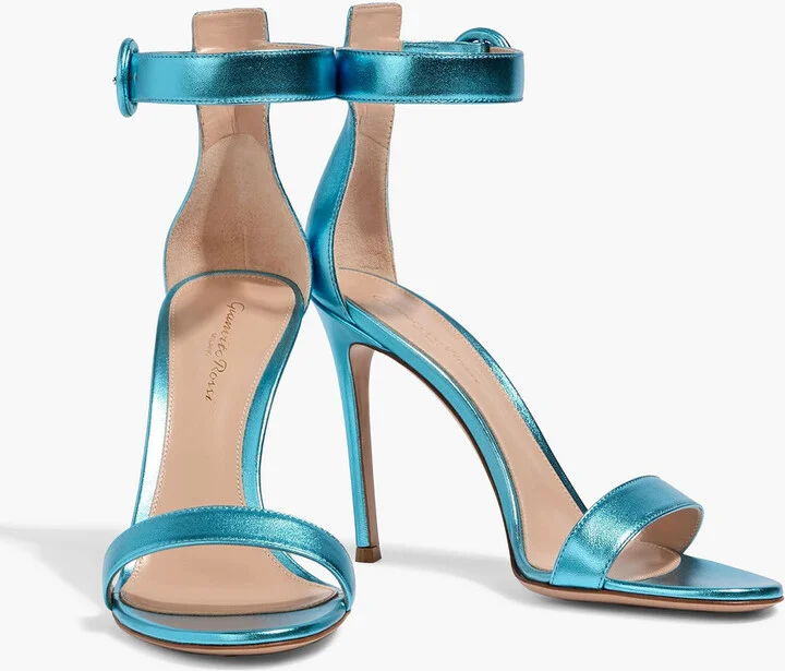 Portofino 105 metallic leather sandals - Image 2