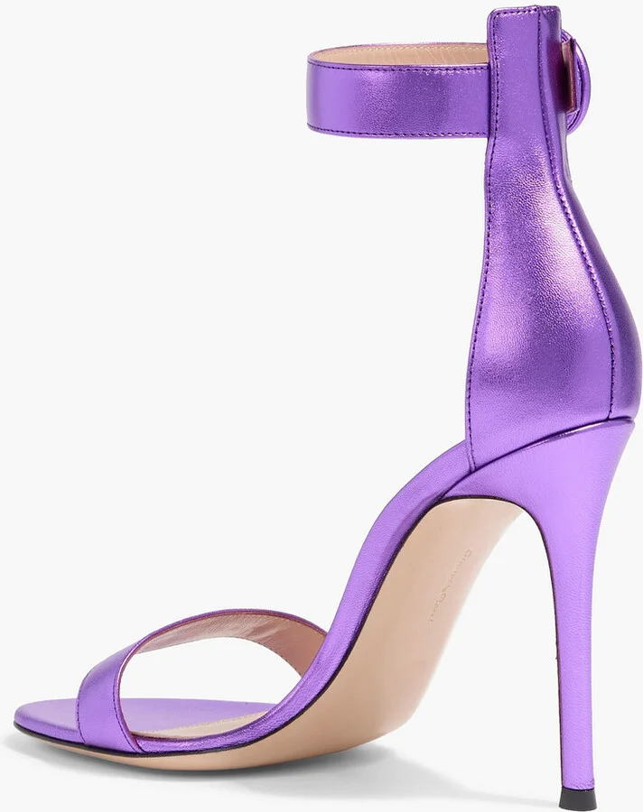 Portofino 105 metallic leather sandals - Image 6