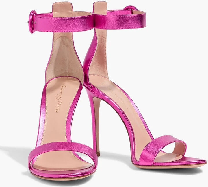 Portofino 105 metallic leather sandals - Image 8
