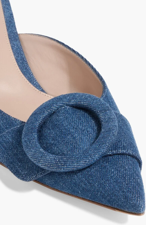 Portofino 55 buckled denim mules - Image 4