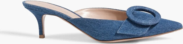 Portofino 55 buckled denim mules