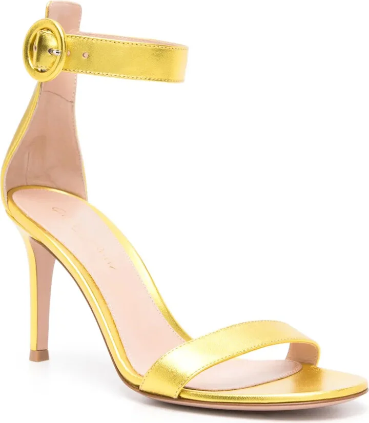 Portofino 85mm metallic-leather sandals - Image 2